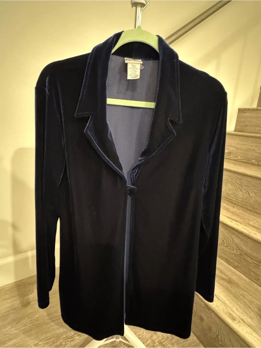 Vintage Women’s S Jacqueline Ferrar Deep Blue Velvet Blazer Cocktail‎ Old Money